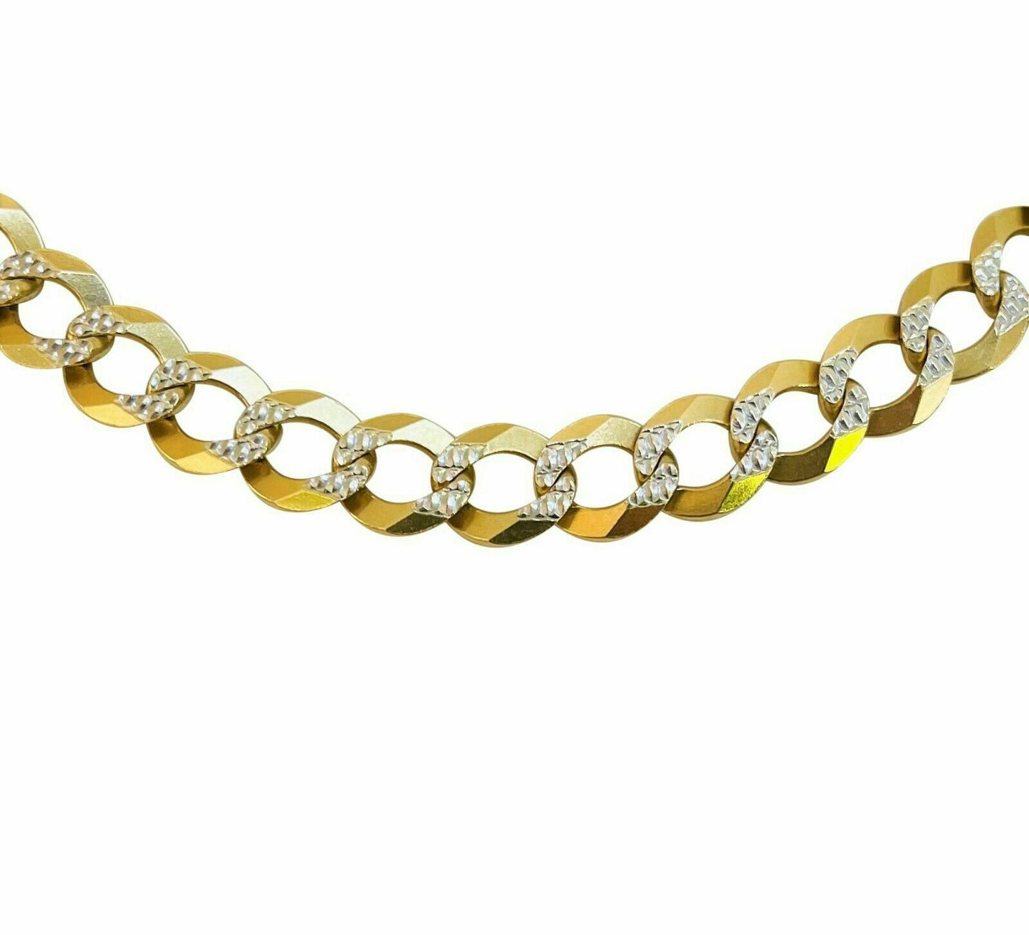 14K Diamond Cut Cuban Curb Link Necklace Chain 8mm 20" -30" REAL 14K SOLID GOLD