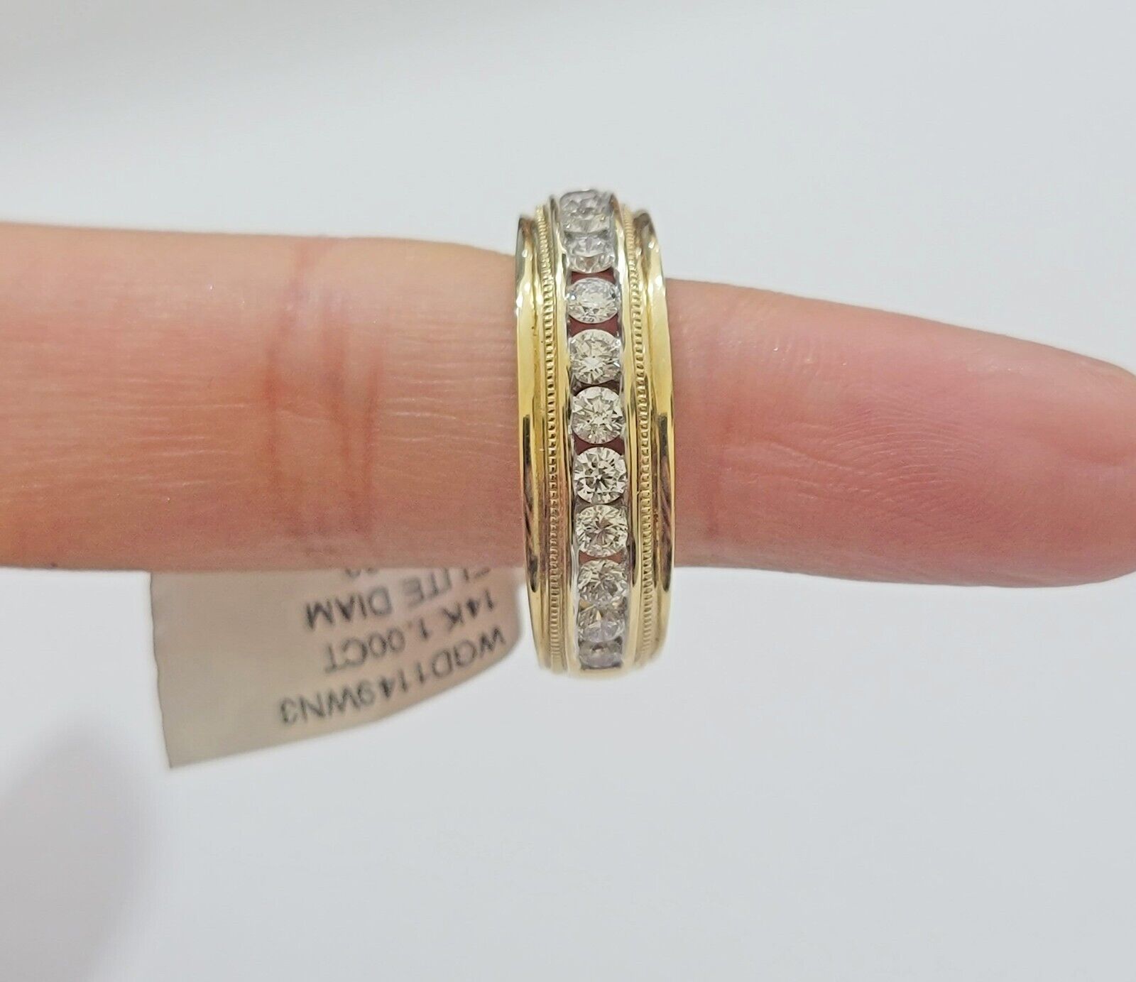 Solid 14k Yellow Gold Diamond Ring Men's Band 1CT Wedding Engagement, Genuine