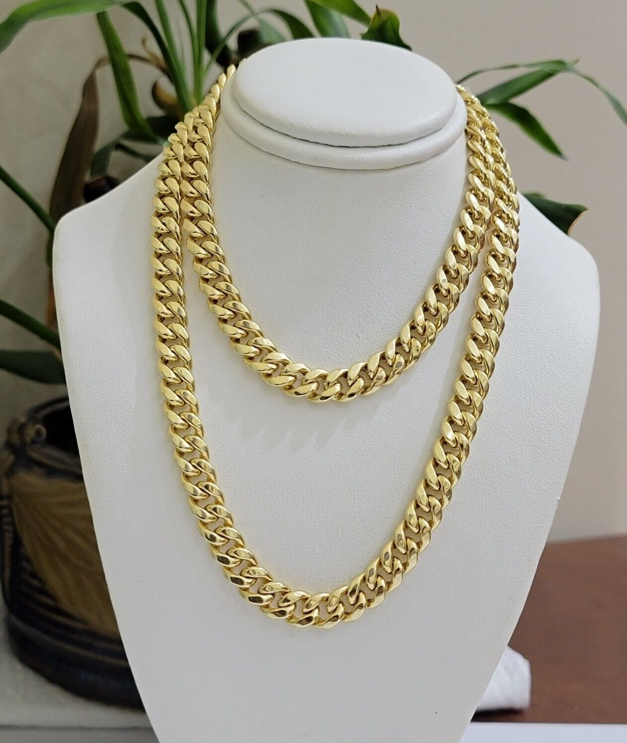 Miami Cuban Link Chain 28 Inch Necklace REAL 10k Yellow Gold 8mm Mens Women 10KT