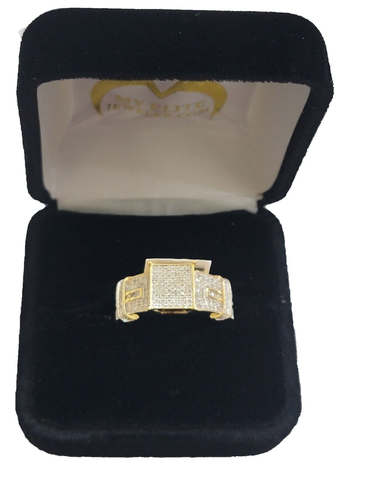 10k Yellow Gold Ladies Diamond Cinderella Ring Wedding Engagement Solid, Women