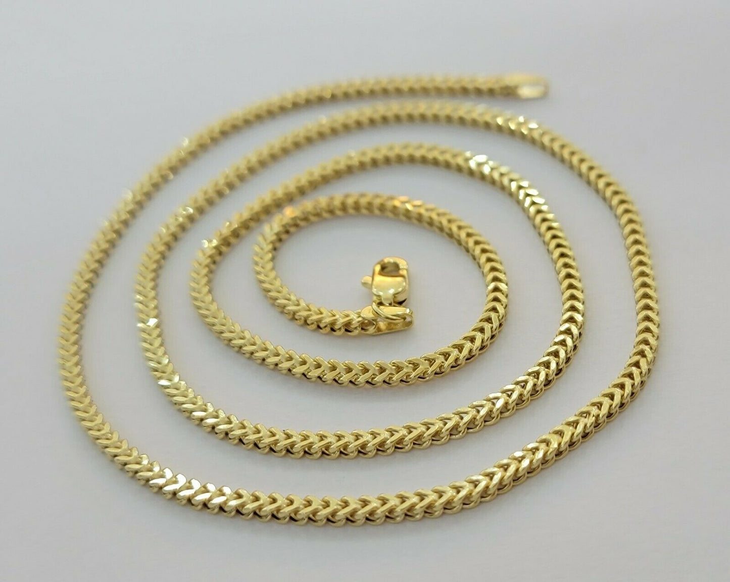 Real 10k Yellow Gold chain Franco 16-26" Necklace 2.5mm STRONG CHAIN For Pendant