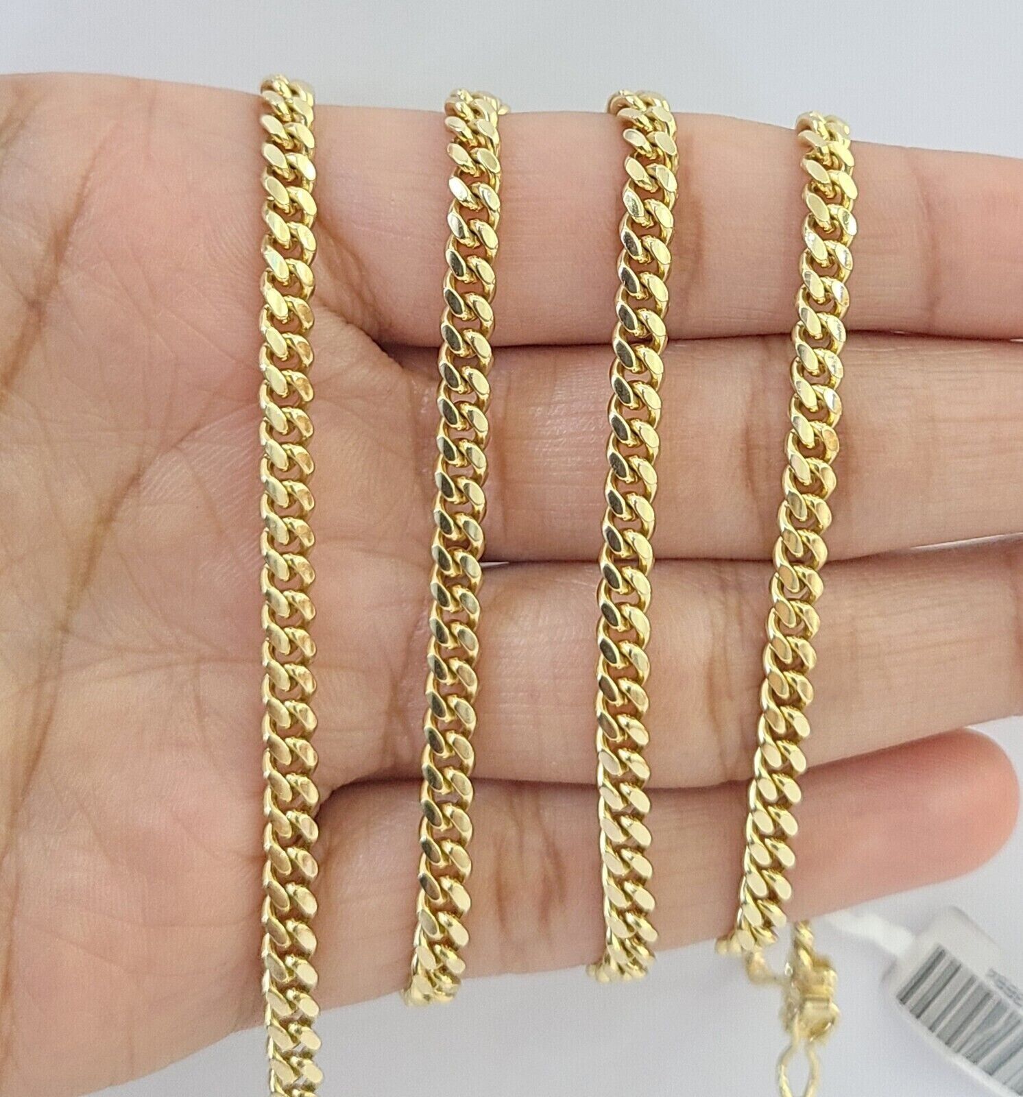 Solid 14k Yellow Gold chain 20 Inch Miami Cuban Necklace 4mm STRONG Links REAL