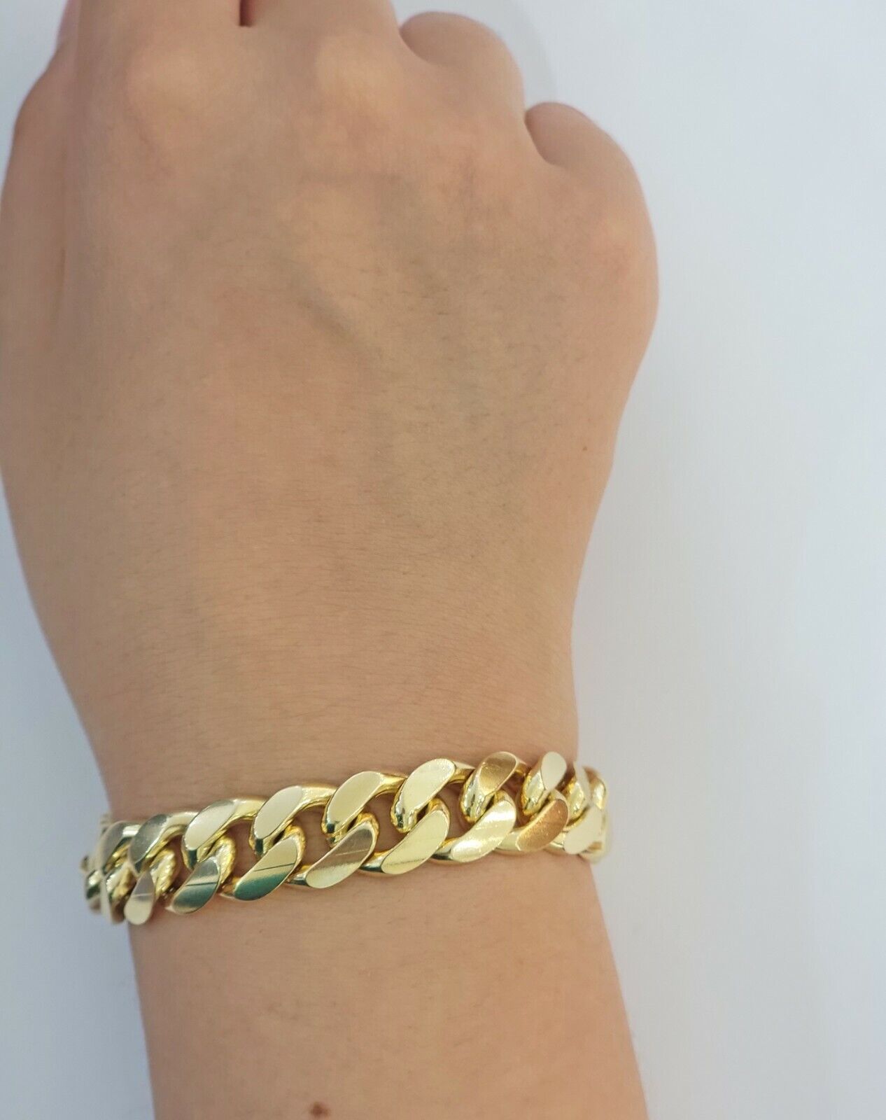 Solid Real 14k Gold Miami Cuban Link Bracelet 13mm 9