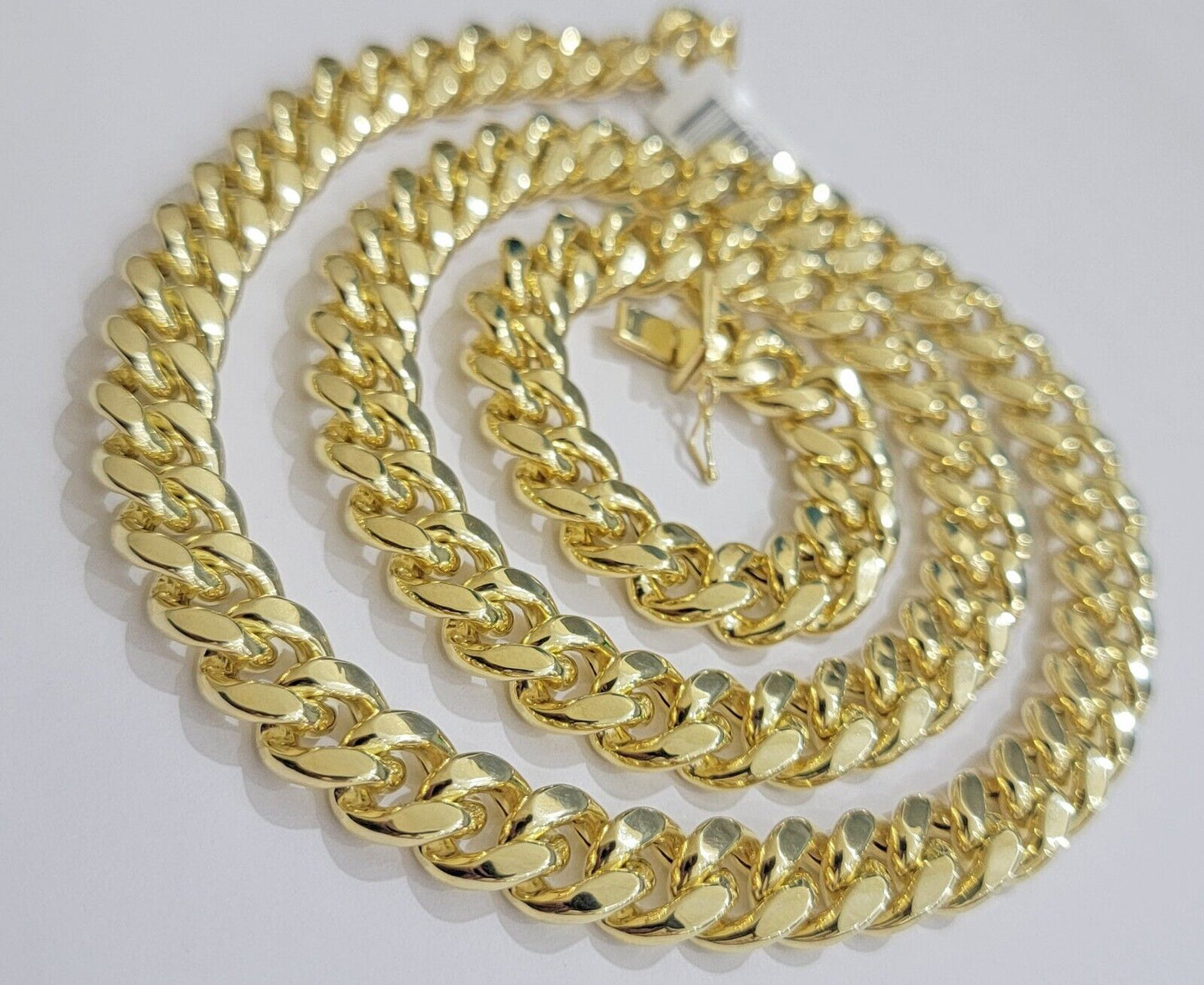 12mm Cuban Link Chain 10k Yellow Gold Mens Necklace 26" Box Clasp Real 10KT SALE