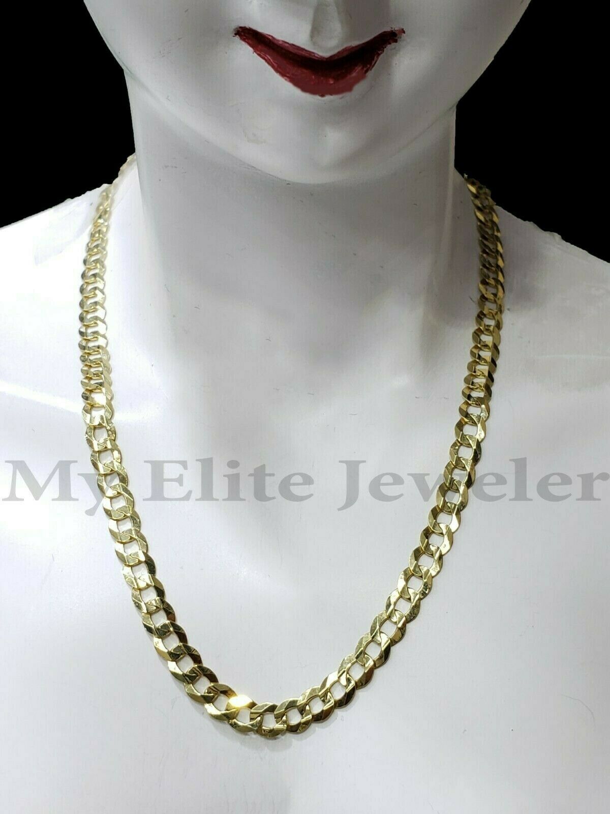 SOLID 14k Yellow Gold Ladies Chain Necklace 22 Inch Cuban Curb Link  3 MM Women