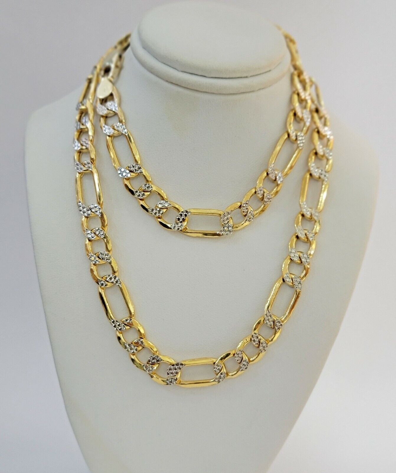 Real 10k Gold Figaro Chain Necklace 20