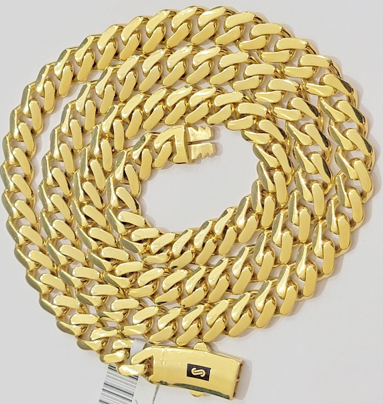 10k Yellow Gold Miami Cuban Royal Monaco Curb Link Chain 7.5mm Necklace 24