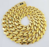 Real 10k Gold 15mm Mens Chain Royal Link Miami Cuban Monaco 24" Plain Necklace