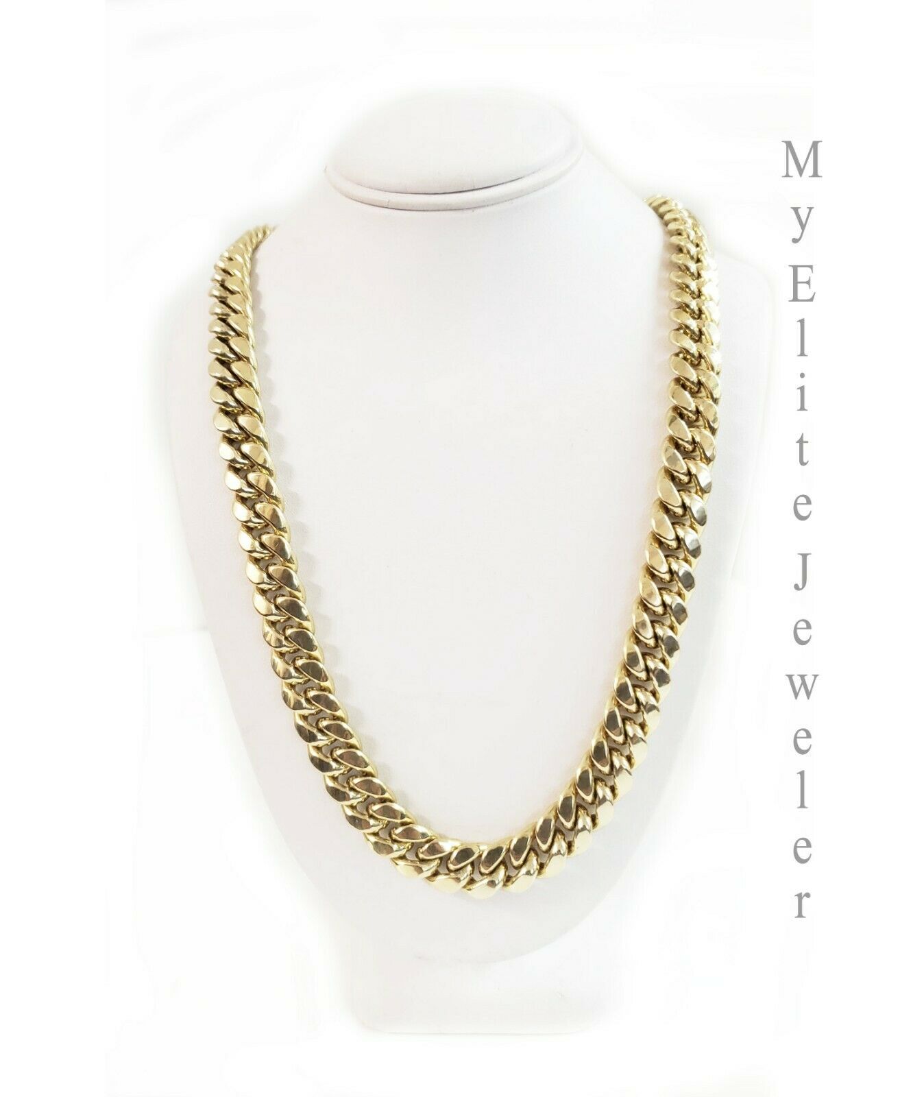 10 KT Yellow Gold Cuban Chain Necklace 9 MM 18