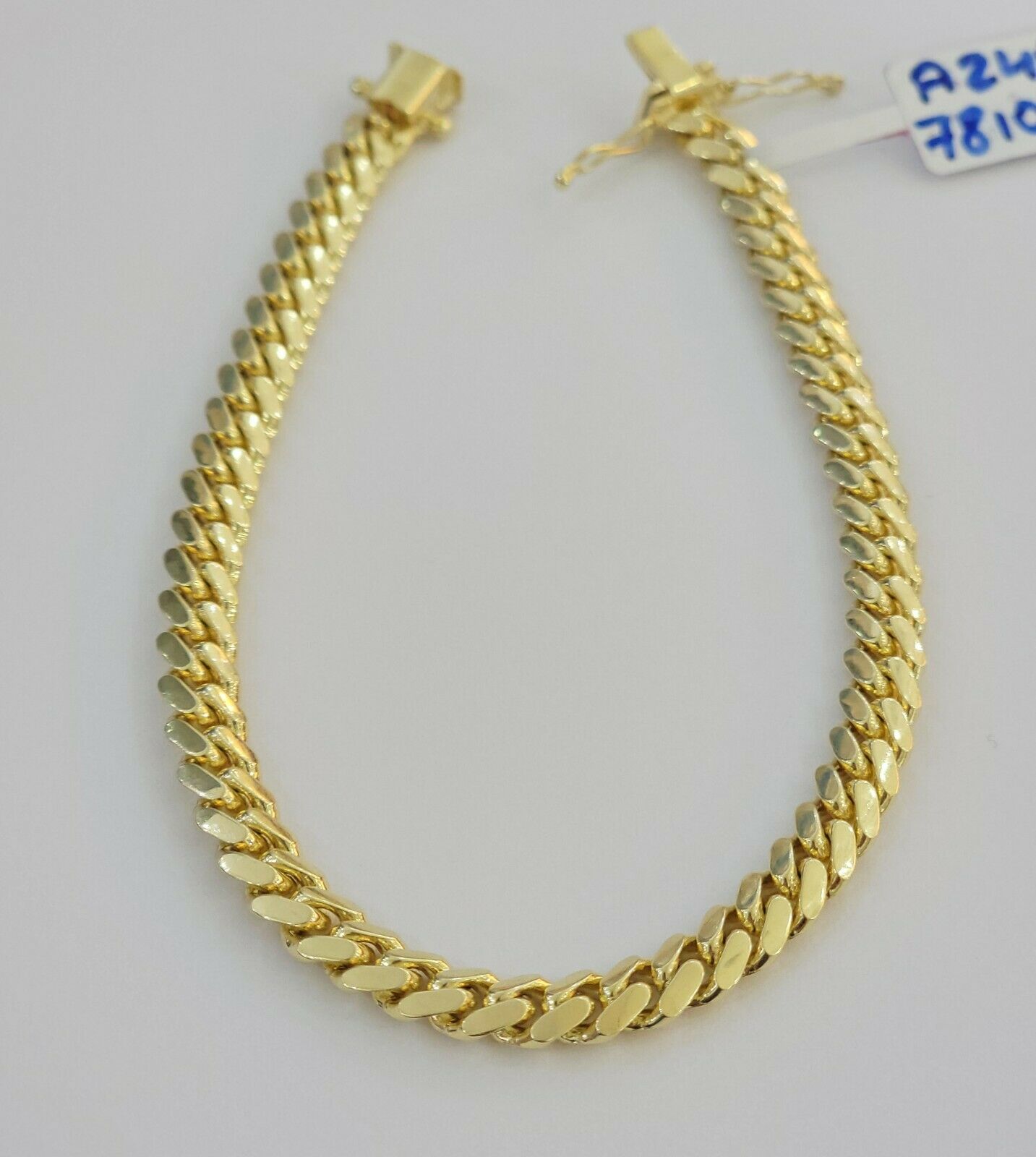 REAL 14k Gold Miami Cuban Bracelet 7" 6mm 14 kt Yellow Gold Solid Links LADIES