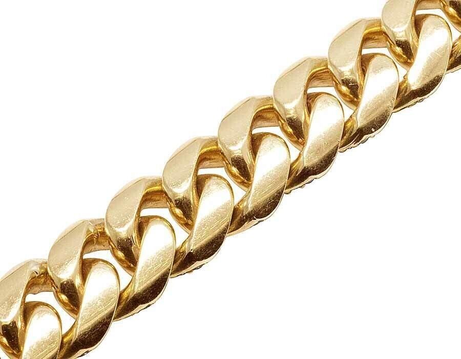 REAL 10k Gold Diamond Necklace Chain Miami cuban Link Tennis 26" 11mm 23CT SOLID