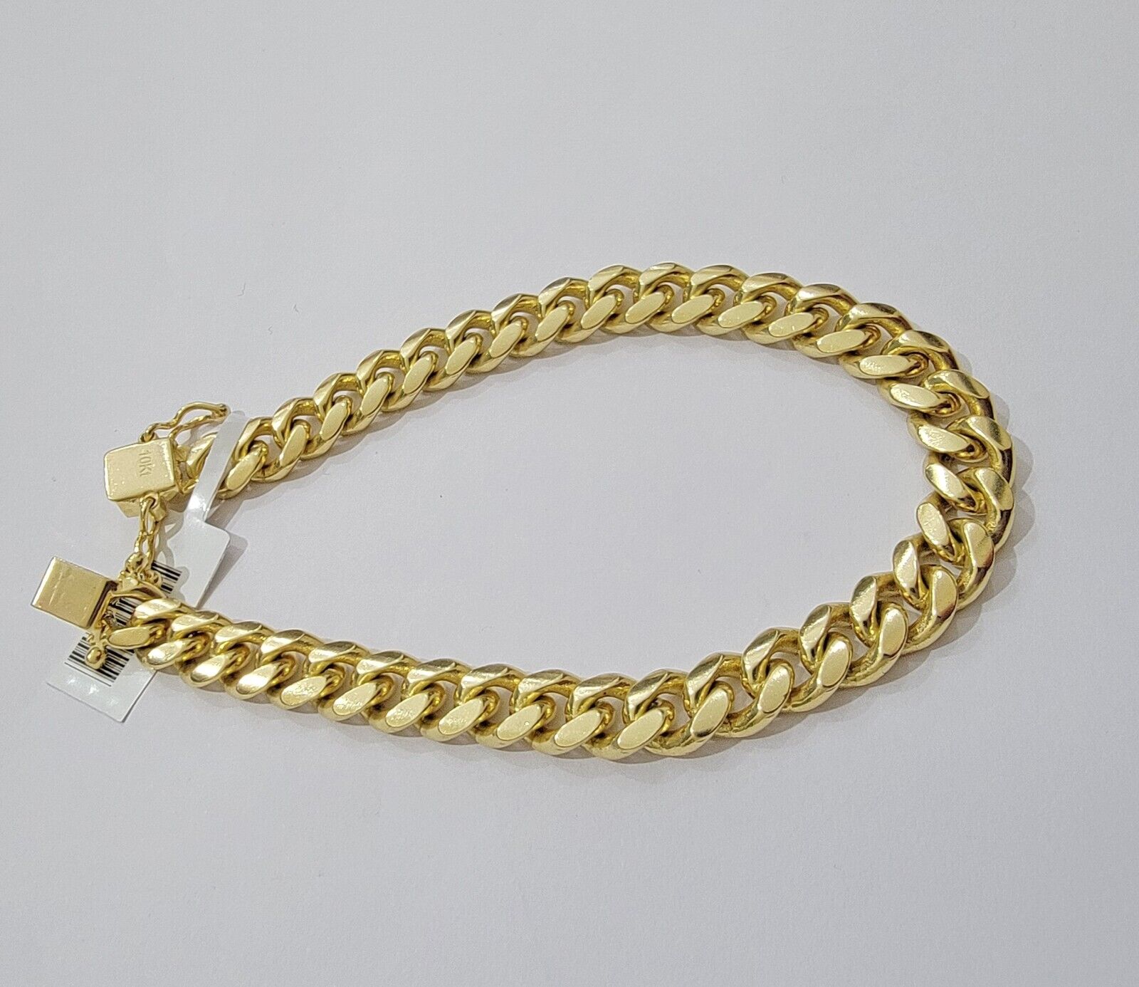 Solid 14k Gold Bracelet 7mm Miami Cuban Link 7.5 Inch Real 14kt Yellow Gold Mens