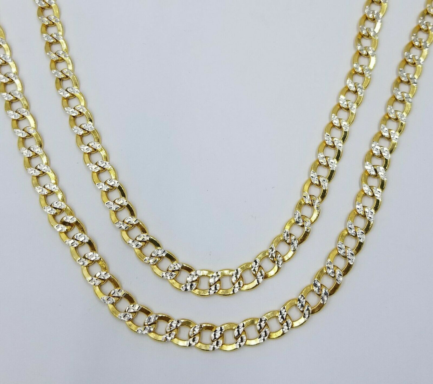 10MM Real Gold Mens Necklace Cuban Link 20-28" Diamond Cut 10k Yellow Gold Chain