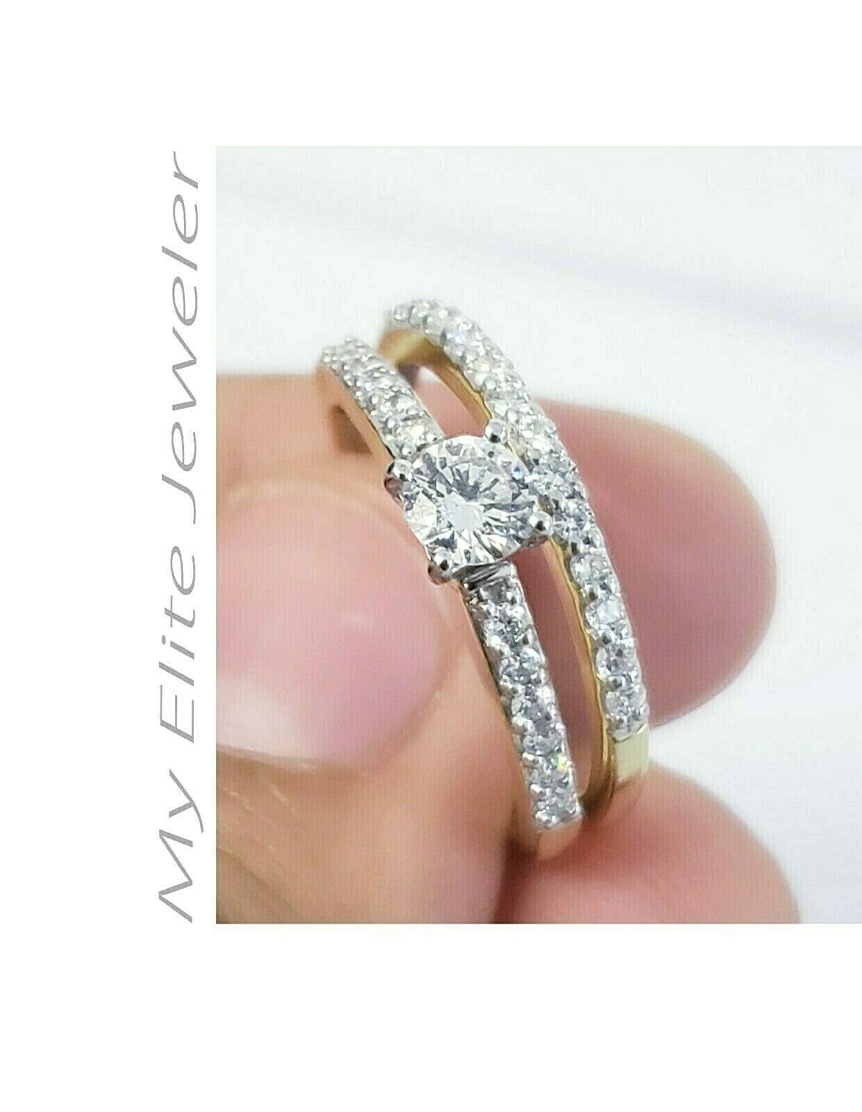 1CT Solitaire Diamond Solid 14k Gold Women Ring  Band Bridal Set Size 7, SIZABLE