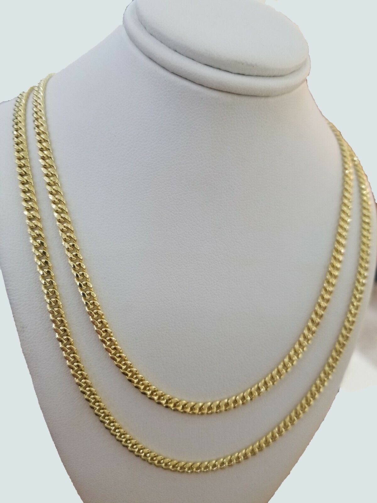 14k Yellow Gold Miami cuban Link Chain 3.5mm Necklace 24" Men Women , REAL 14KT