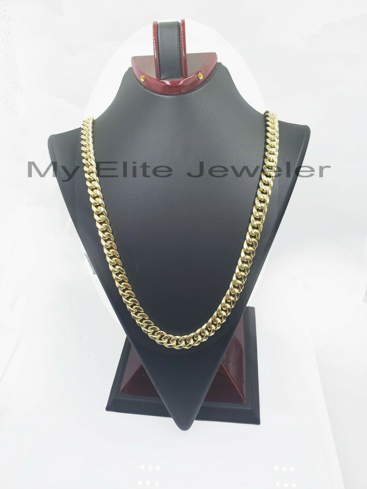 14k 10mm Mens Chain Miami Cuban Link Necklace 22" REAL 14KT Yellow Gold Box lock