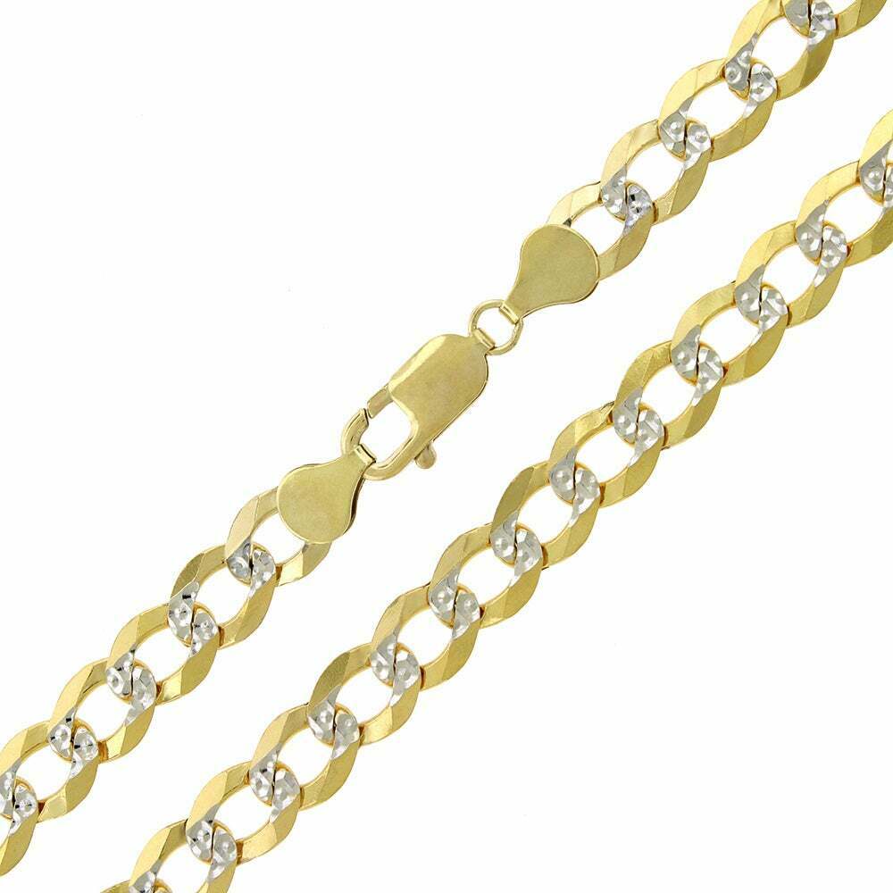 14K Diamond Cut Cuban Curb Link Necklace Chain 8mm 20" -30" REAL 14K SOLID GOLD