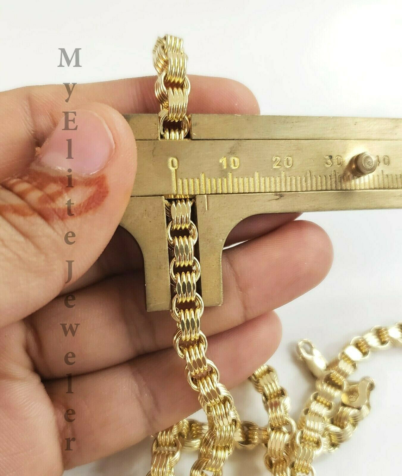 Men's & Ladies 10K Byzantine Chain Necklace 26 Inch 5mm Yellow Gold Lobster Lock