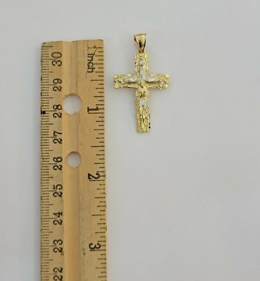 10k Gold Pendant charm Jesus cross crucifix 4" 3" 2" 1.5" Men women Real 10kt