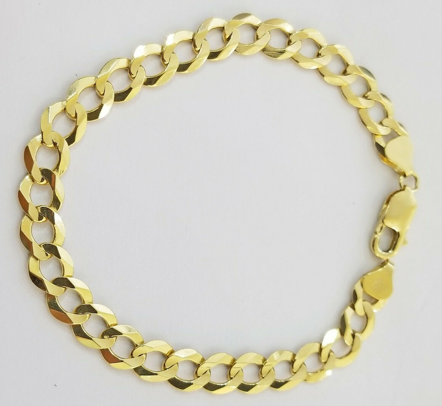 9MM Solid 14k Yellow Gold Cuban Link Bracelet 8" 9" REAL Mens Lobster, Necklace