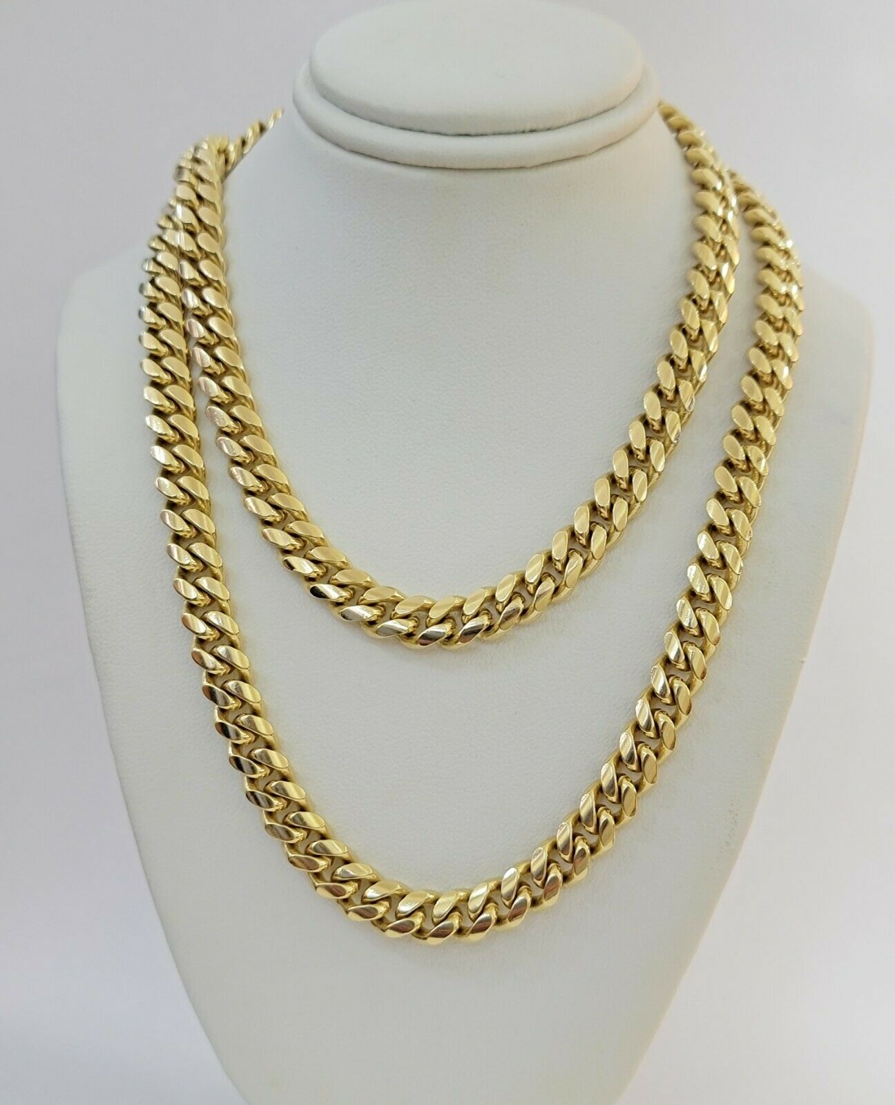 Solid  14k Gold Miami Cuban Link Chain Necklace 7mm 22
