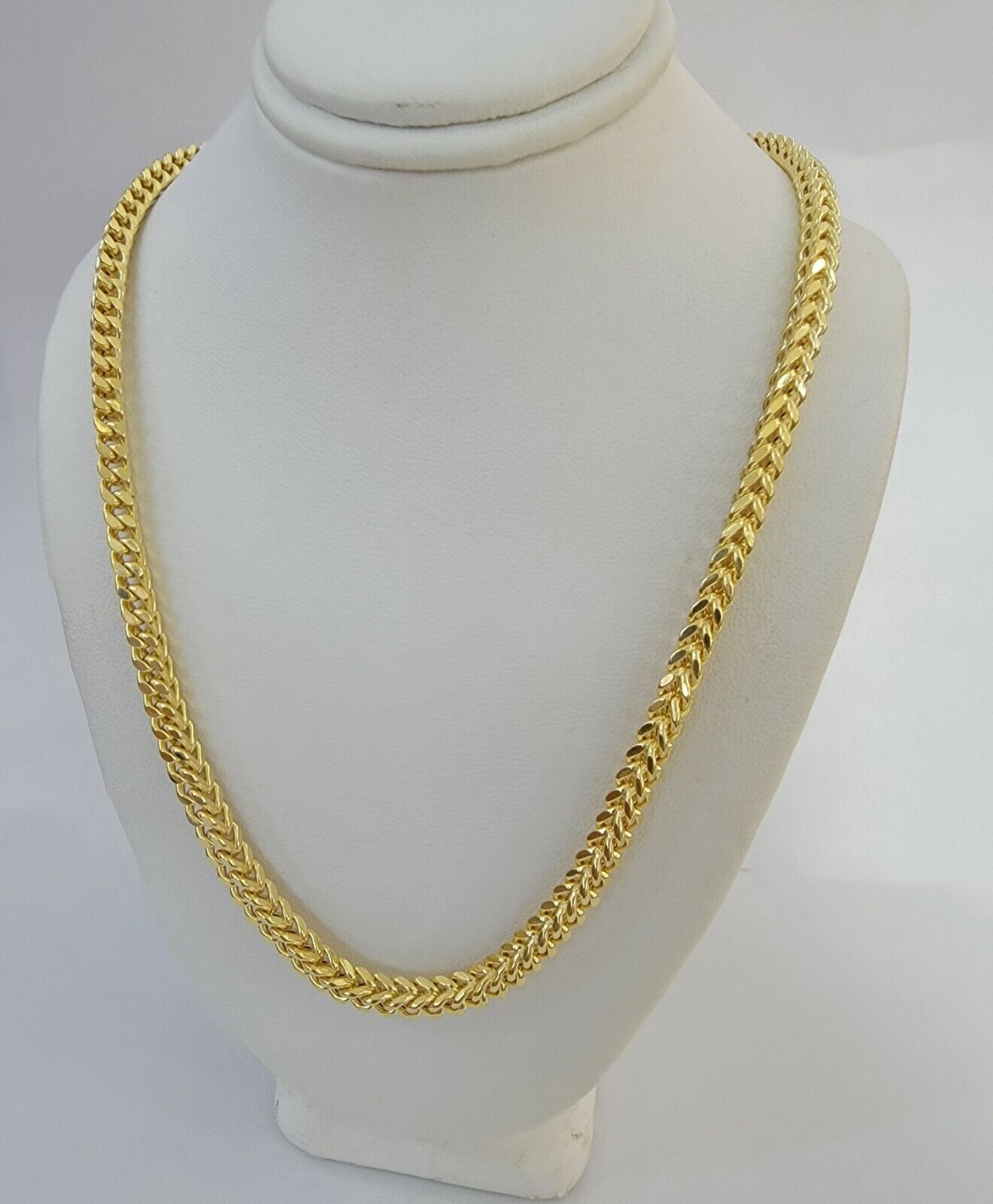 10K Gold Franco Link Chain 26" Necklace 5mm Thick, REAL 10kt Men's STRONG Chain