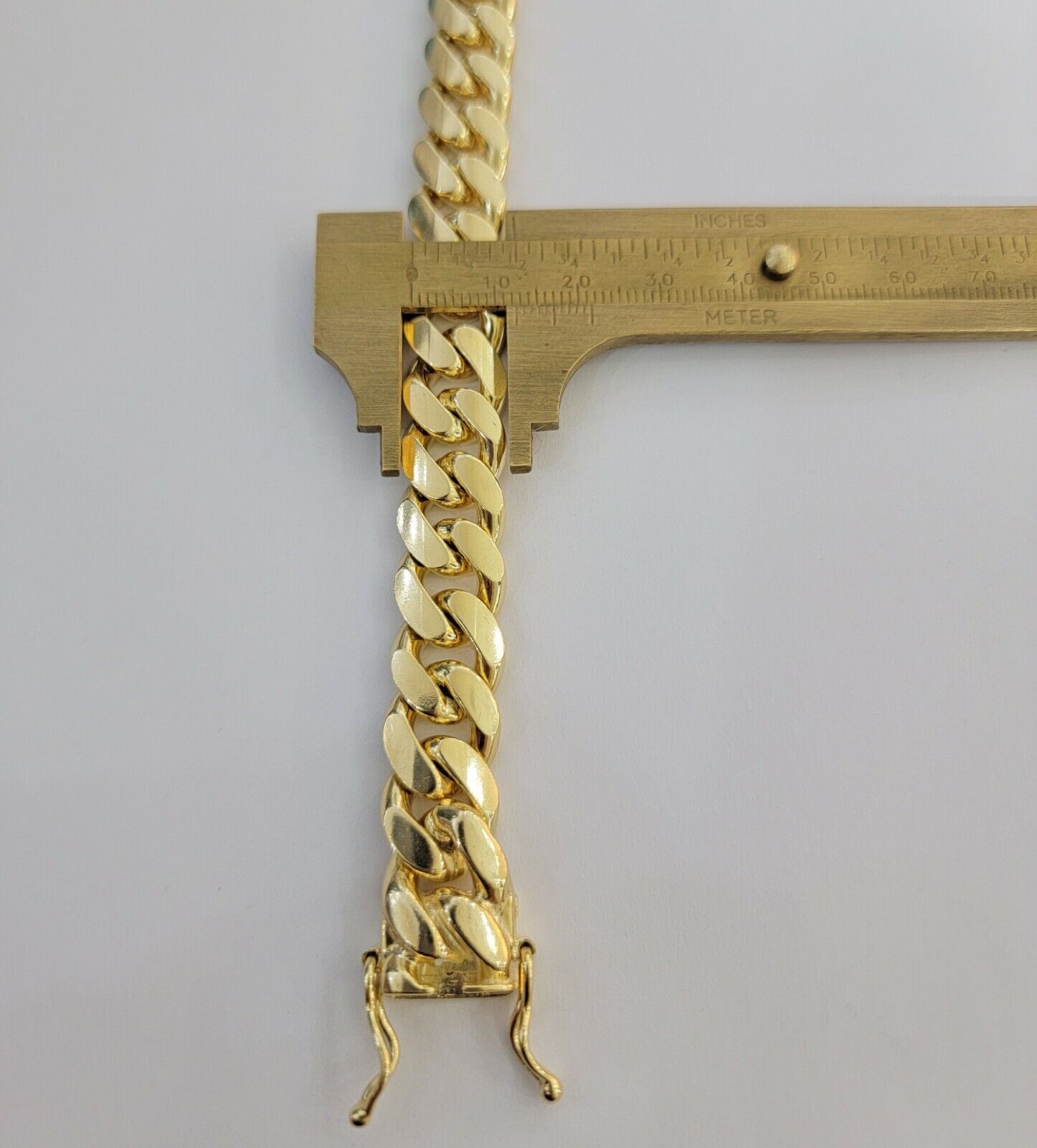 14k Yellow Gold Solid 13mm Bracelet Miami cuban Link 9.5
