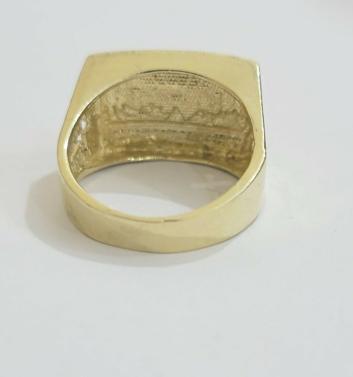 Solid Real Gold Men's Ring Last Supper 10k Yellow Gold Casual,Pinky, Square,10kt