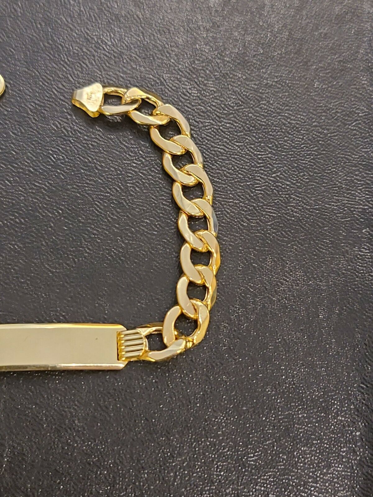 Men's 10K Gold Cuban Link Bracelet ID 8mm 9"  Lobster Lock REAL 10KT
