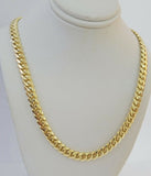 Solid 10k Gold Miami Cuban Link Necklace 20" 7mm Chain REAL 10 KT Men Women