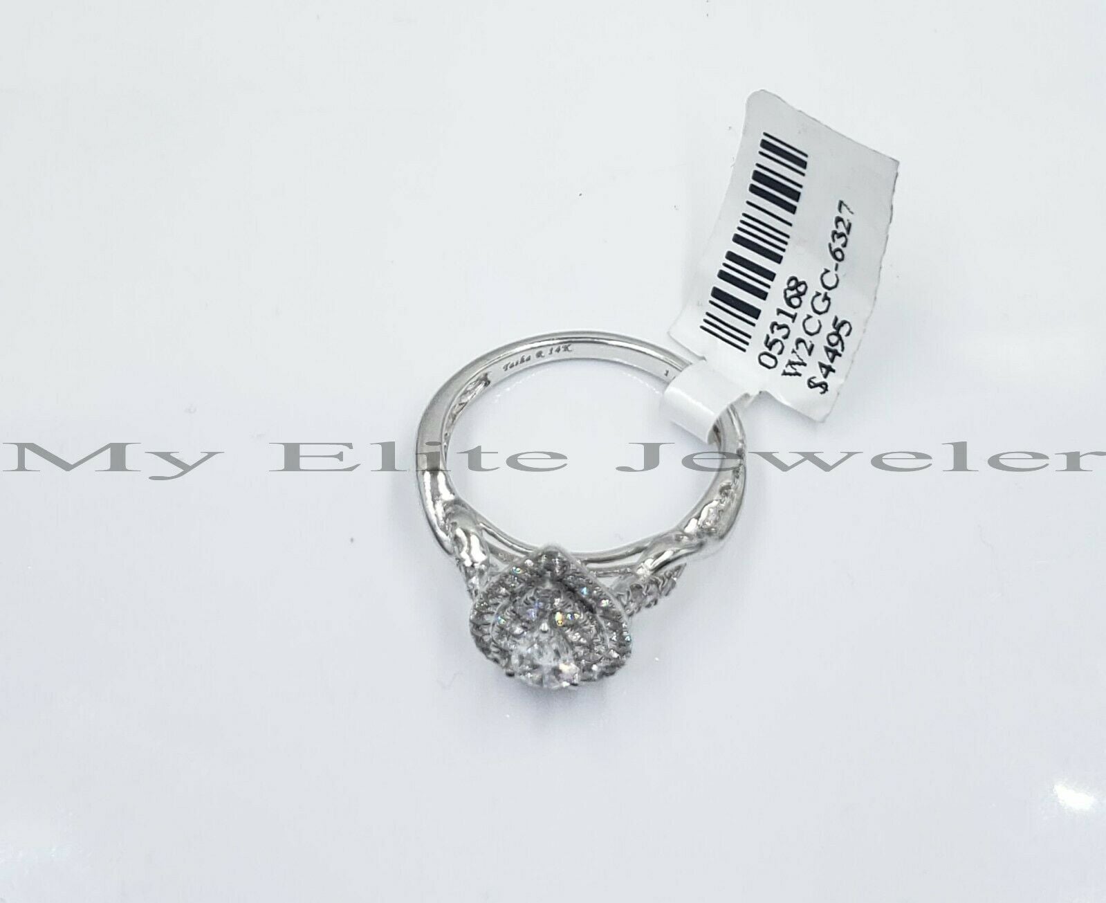 14k White Gold 1CT Diamond Ladies Ring Tear Drop Pear Shaped Wedding Anniversary