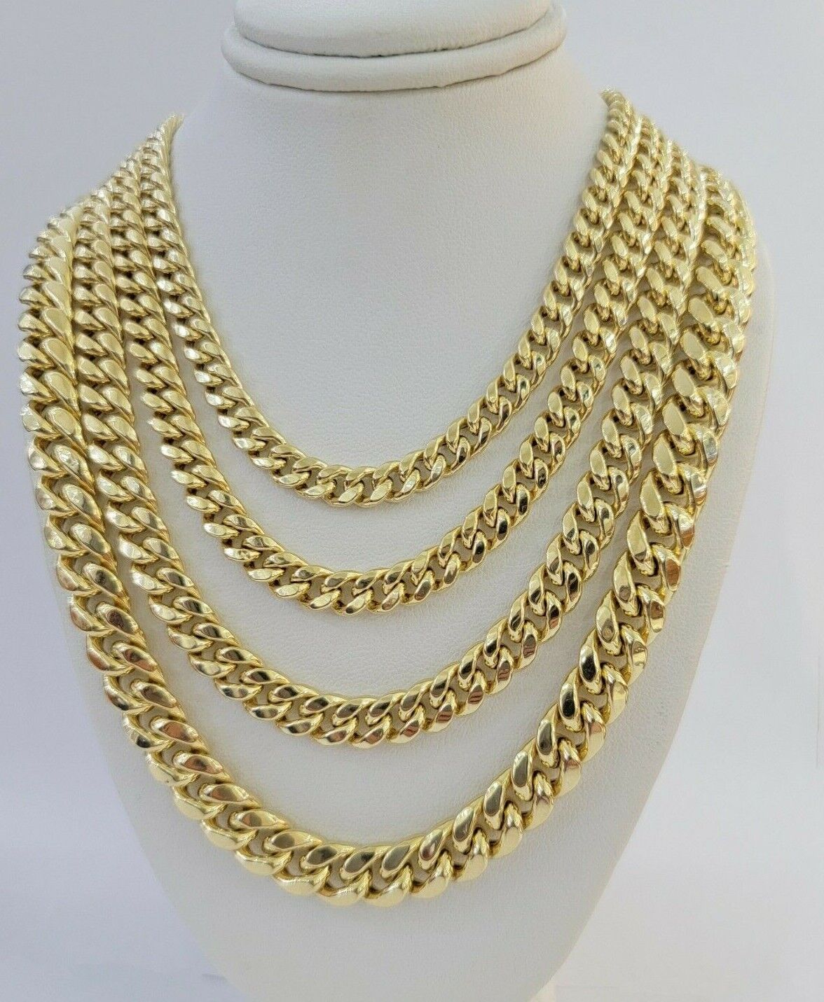 Real 14k Gold Chain Necklace Miami Cuban Link 6mm-9mm 8"-30" Inch ,Strong, Men's