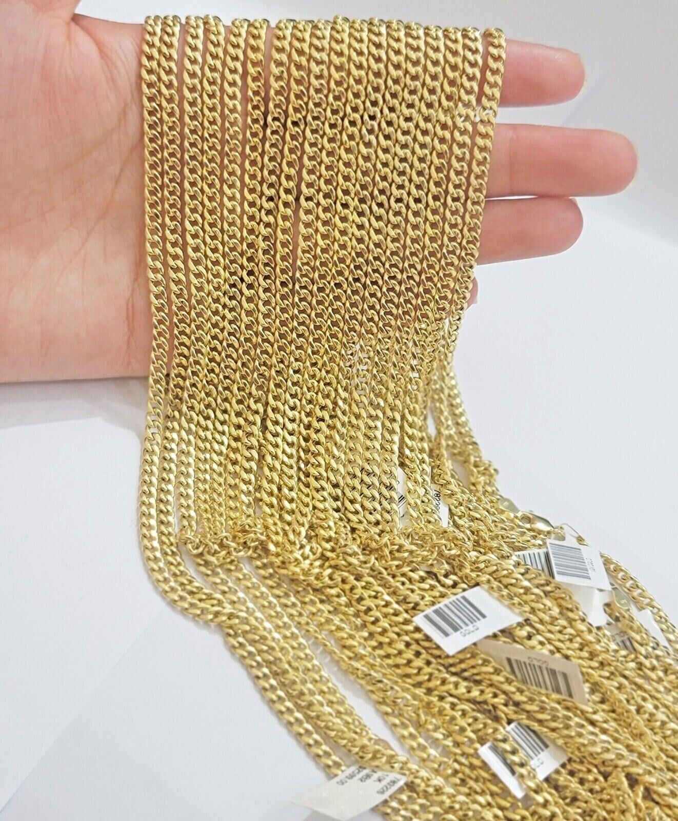 Real 10k Yellow Gold chain Miami Cuban Link 4mm 16-26