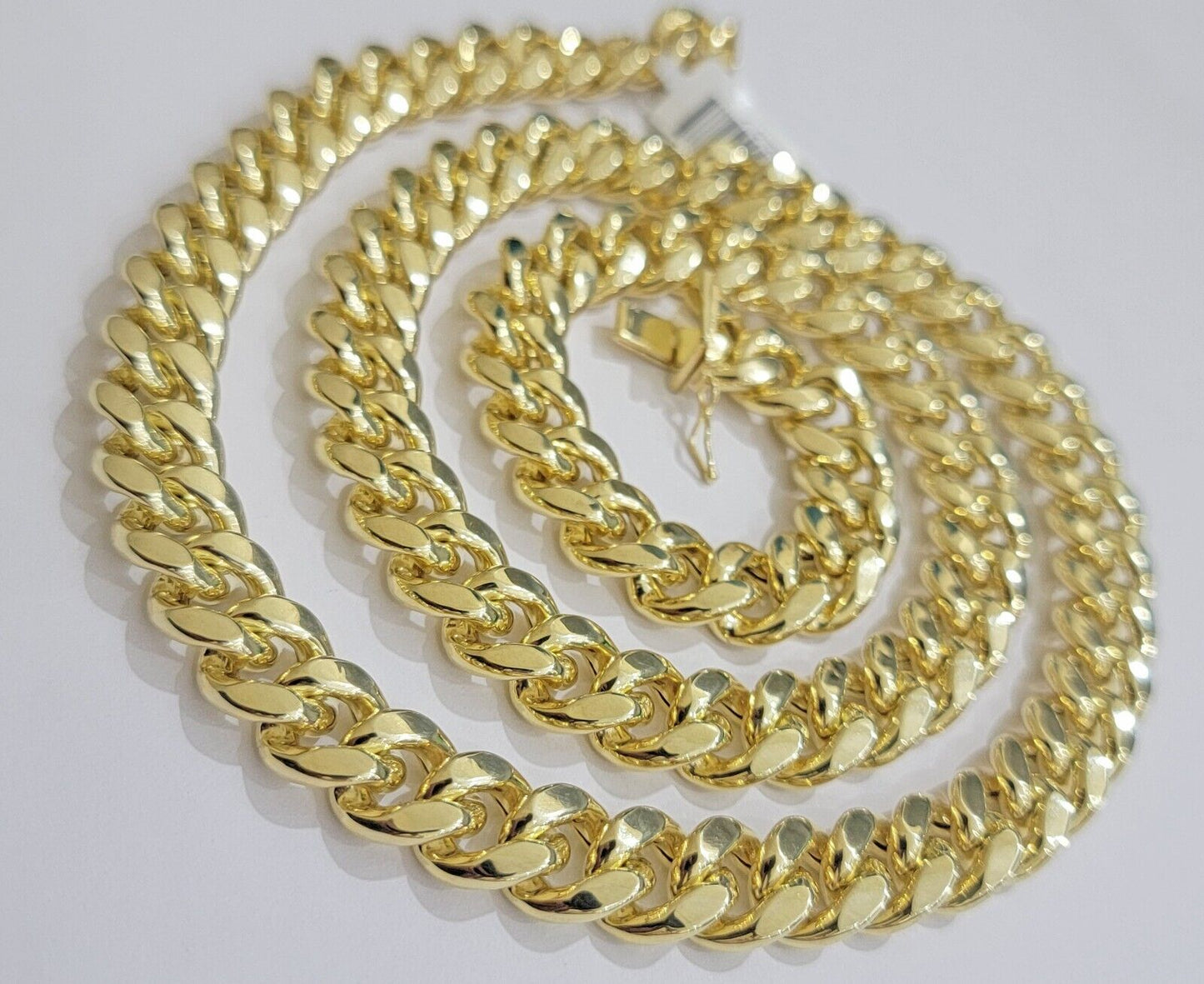 10k Yellow Gold Chain 12mm Miami Cuban Link Necklace 20"-30" Real 10kt Box Clasp