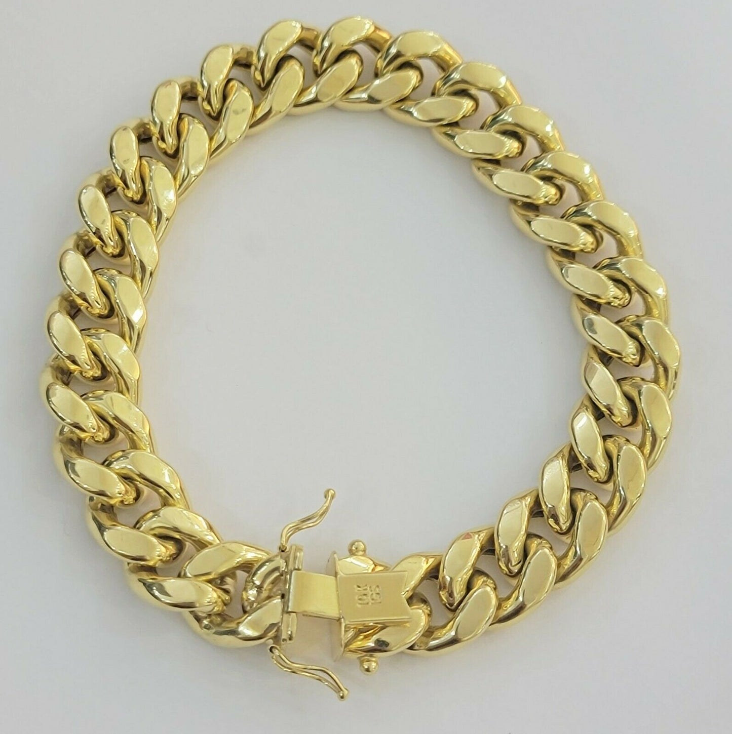 REAL 10k Gold Chain Bracelet Set Miami Cuban Link Mens 13mm 28" Necklace 8" Brac