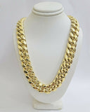 REAL 10k Yellow Gold Men's Chain 15mm Miami Cuban Link Necklace 24" Inch THICK