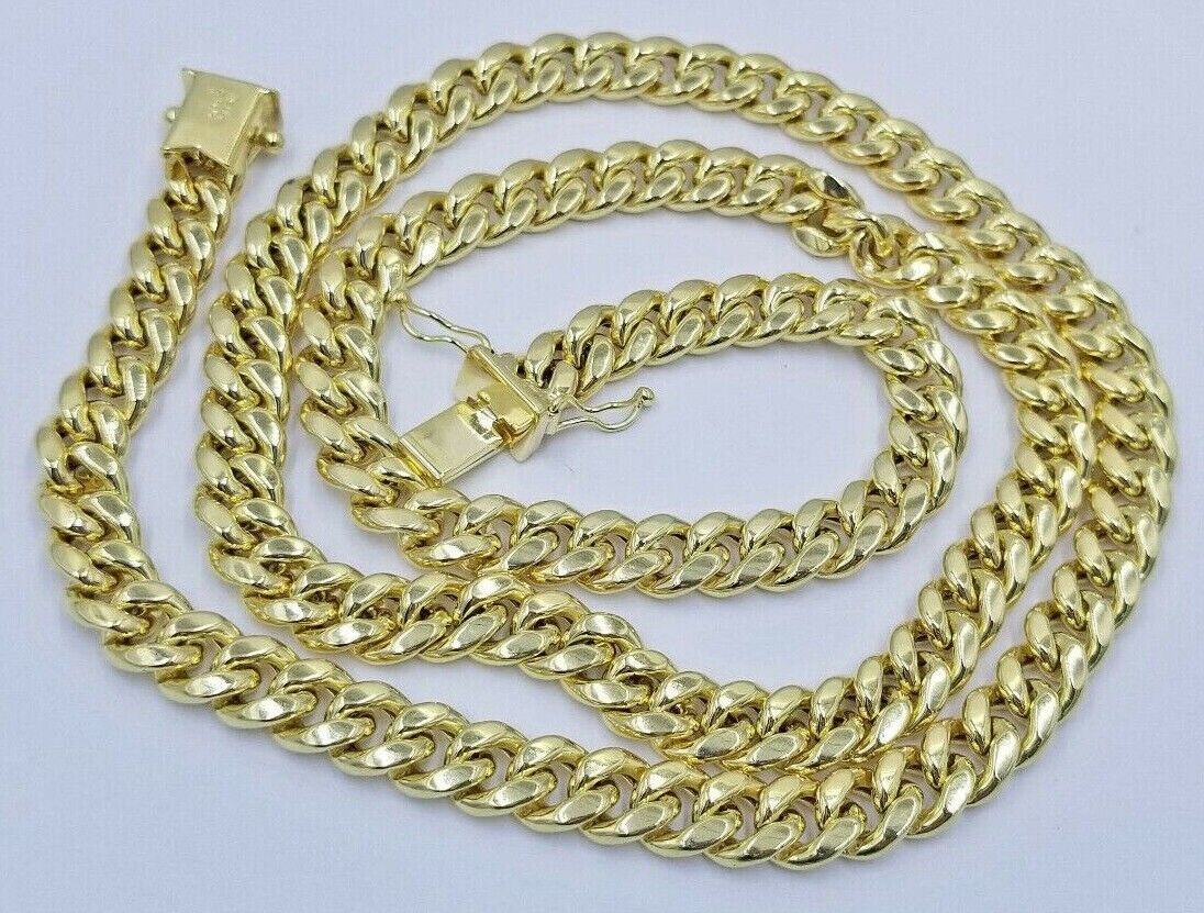 Real 14k Gold Necklace Miami Cuban Link Chain 6mm 18" - 28" Strong, 14kt Yellow