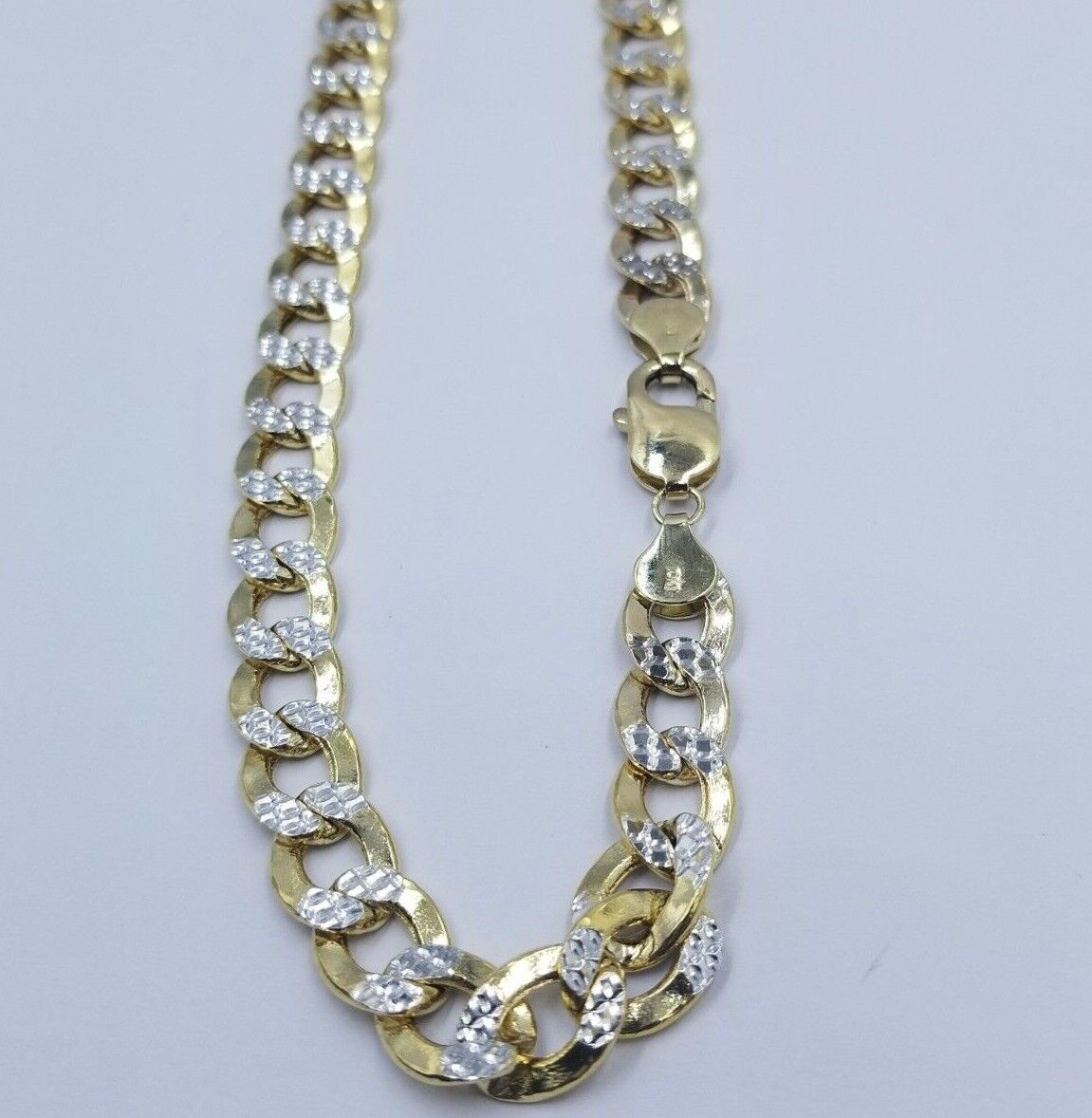 10MM Real Gold Mens Necklace Cuban Link 20-28" Diamond Cut 10k Yellow Gold Chain