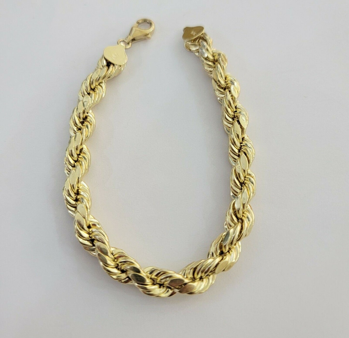 Solid 10k Yellow Gold Rope bracelet 7" 7.5" 8" 8.5" 9" Men Women 3mm- 9mm REAL