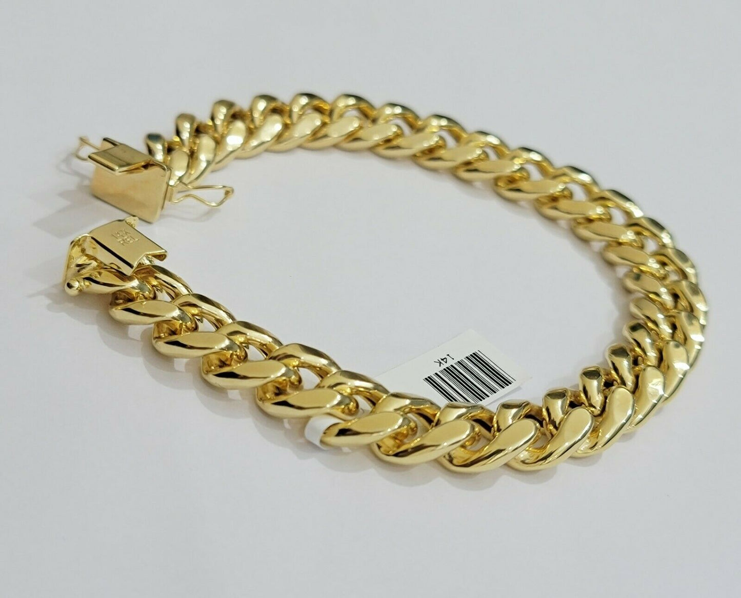 Real 14kt Gold Mens Bracelet Miami Cuban Link 11mm 9"Inch ,Box Clasp ,14k STRONG