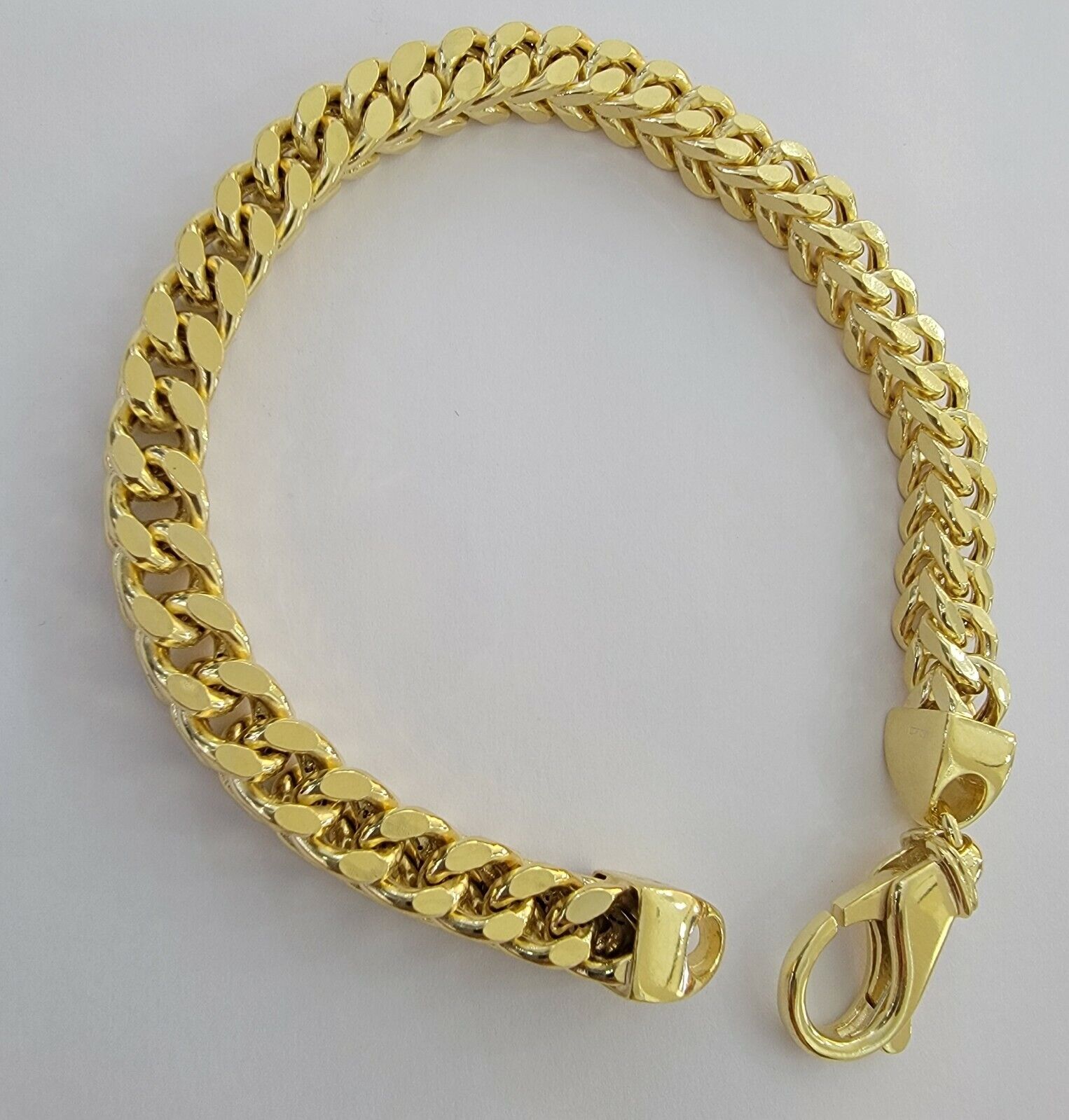 Men's Franco Bracelet 9 Inch 7mm REAL 10kt Yellow Gold Thick & Strong Bracelet