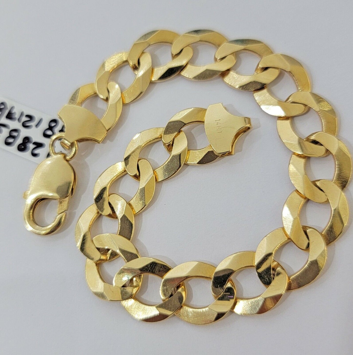 Solid 10k Yellow Gold Cuban Curb link Bracelet 8" 13mm Real 10kt Real Gold Sale