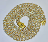 10k Gold Monaco Chain Necklace 7mm 22" Two-tone Diamond Cut REAL 10kt Gold SALE