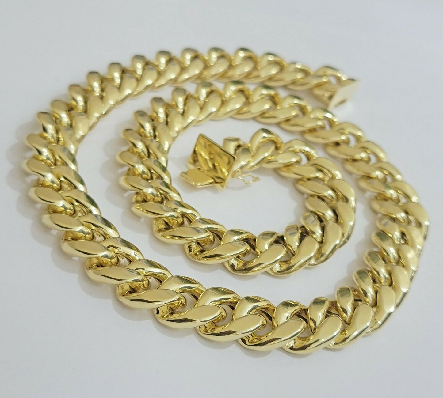 10k Yellow Gold Chain 15mm Miami Cuban Link Men Necklace 20"-30" REAL 10kt, Mens