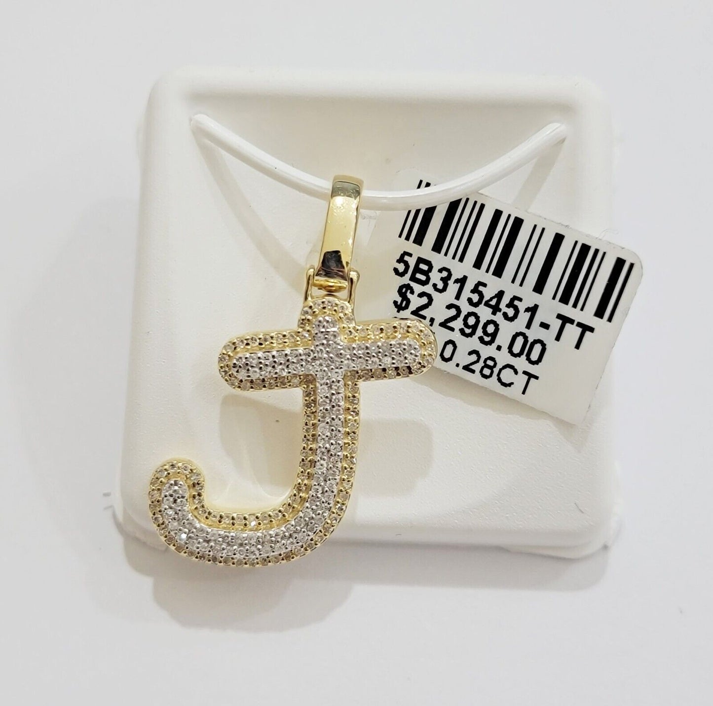 10k Gold Pendant Natural Diamond Initial Charm A-Z Alphabet 10K Yellow Gold REAL