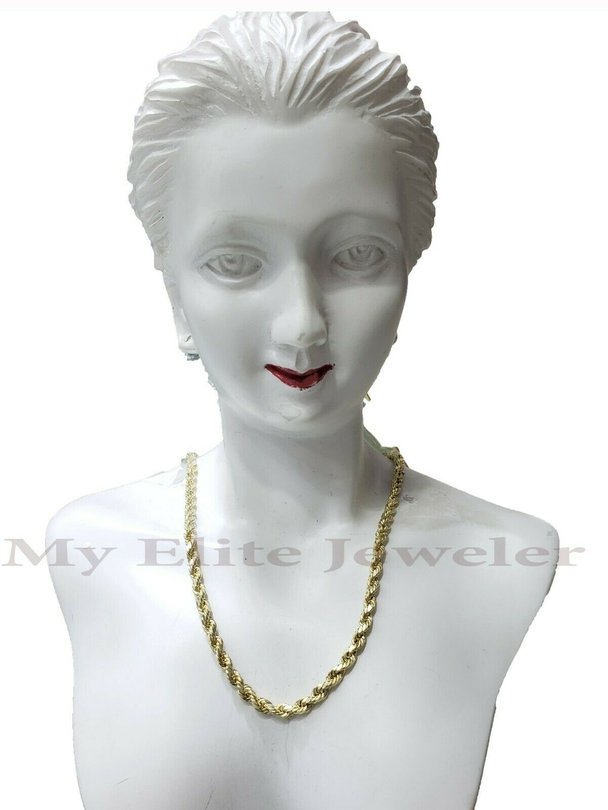 10K Yellow Gold Rope Chain Ladies Necklace 16Inch 3MM For pendant REAL 10KT GOLD