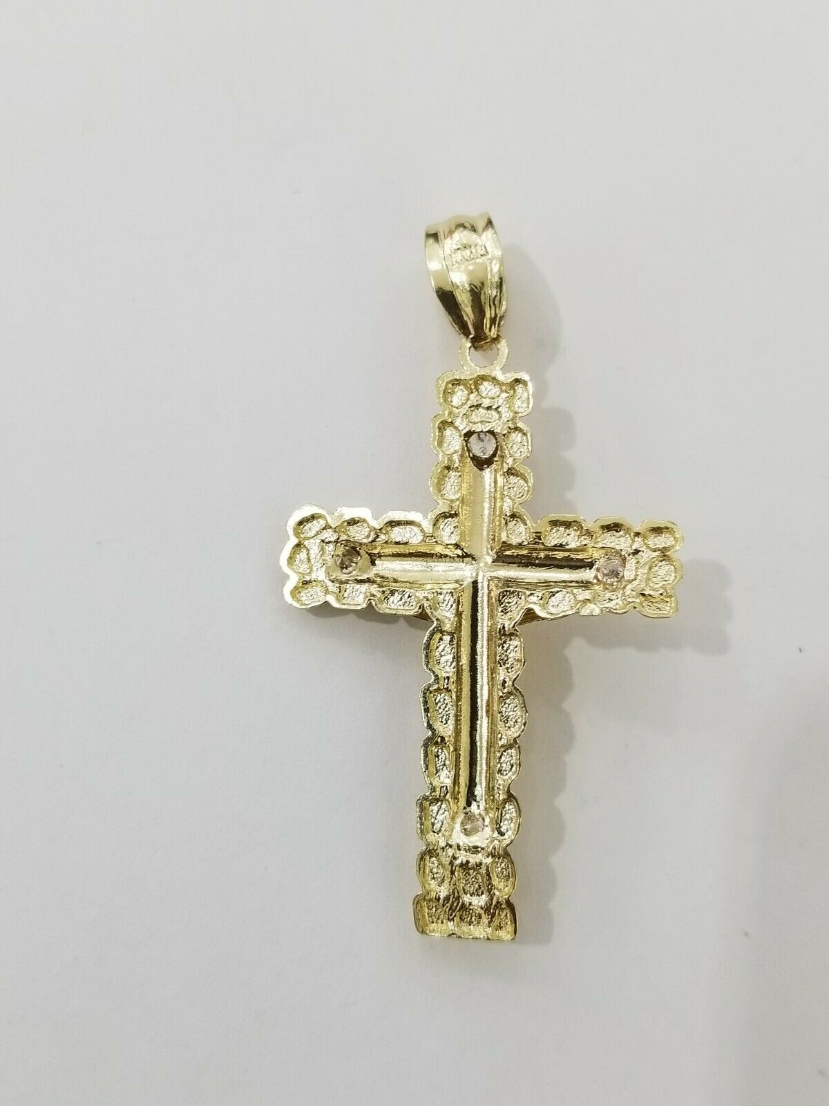 10k Yellow Gold Link Chain Pendant 5mm 18"-28" Miami Cuban Necklace Cross Charm