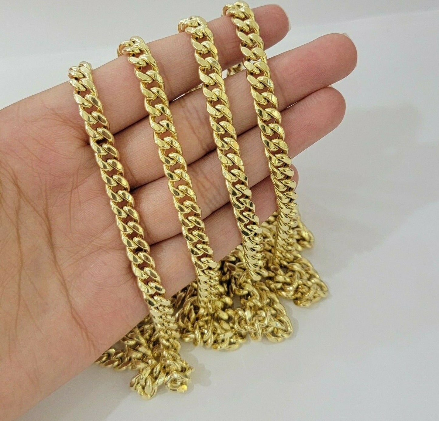 Real 10k Gold Miami Cuban chain 7mm 24" Lobster Lock Men's 10kt Yellow Gold, MEN