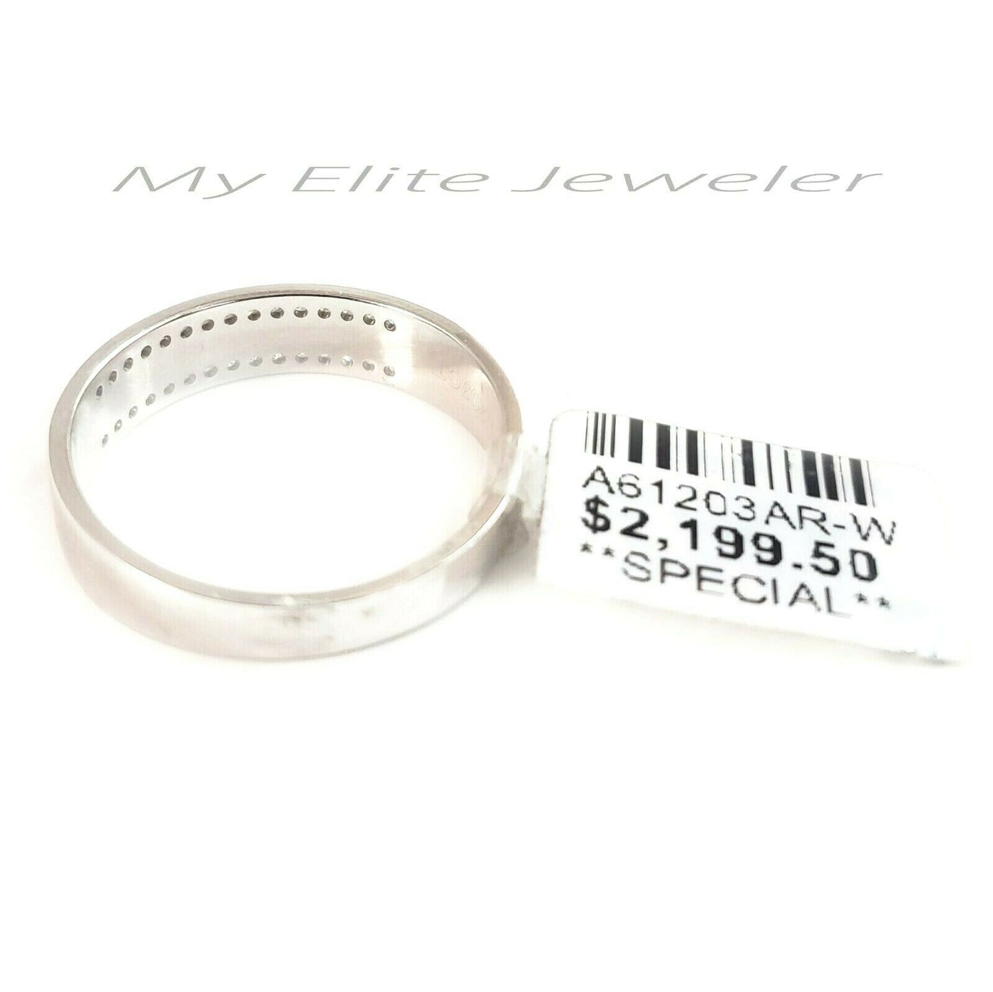 Men's 1/4 CT Diamond Band Wedding 14K Solid White Gold Size 10