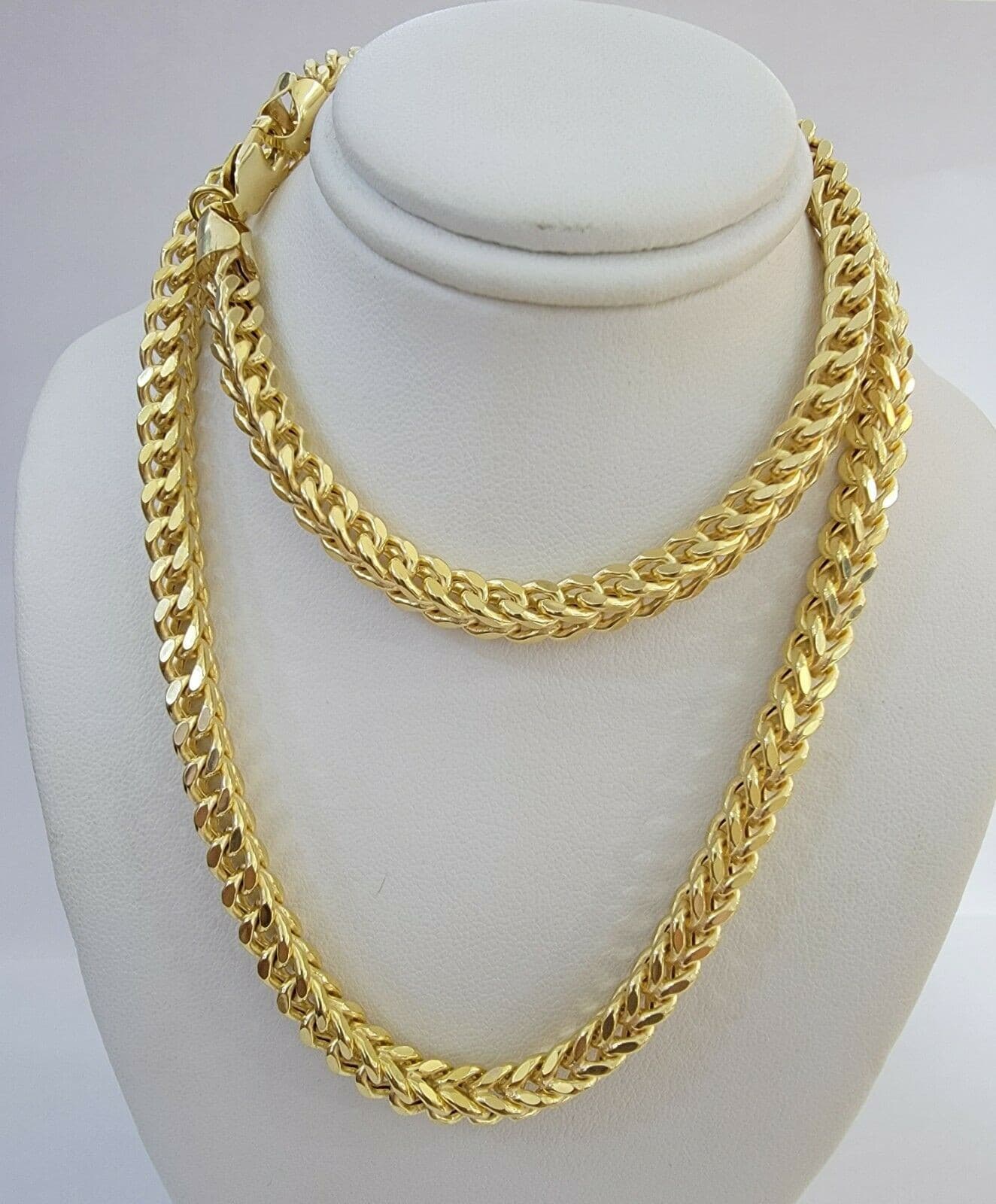 Real 10k Yellow Gold Franco Chain 26" Necklace 6mm Thick, 10kt Men's,  STRONG